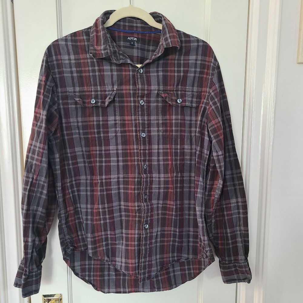 Plaid men's button down